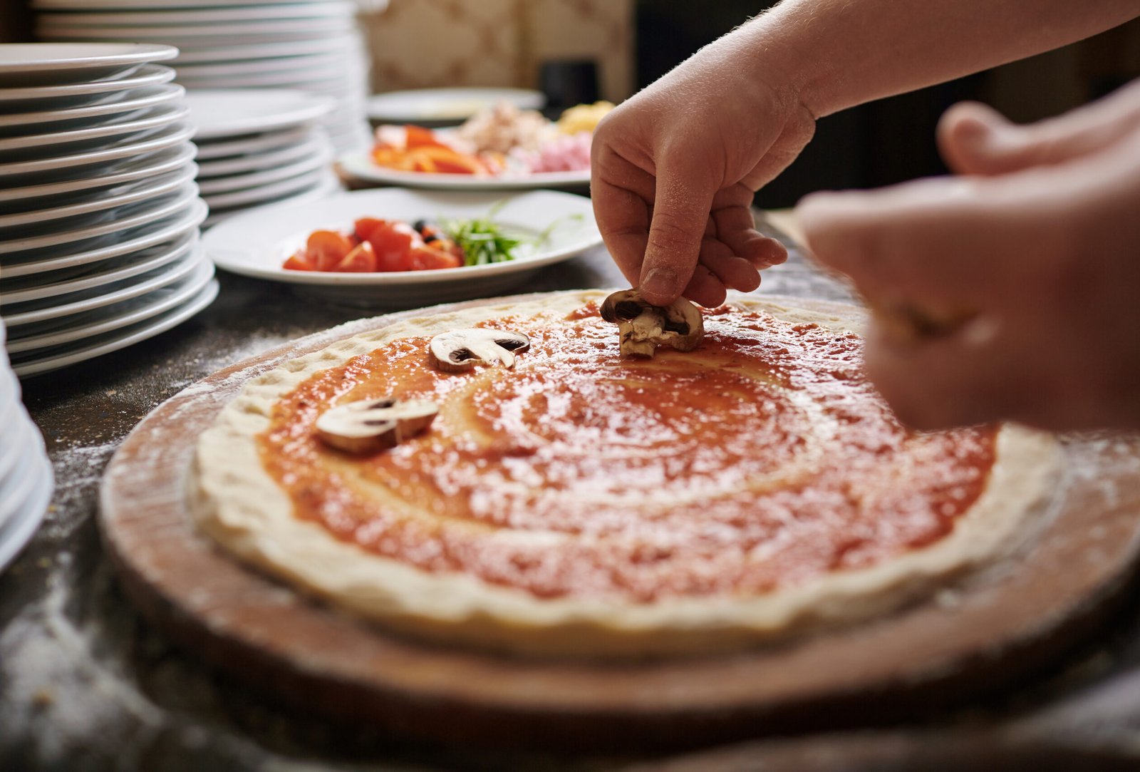 Pizza with mushrooms